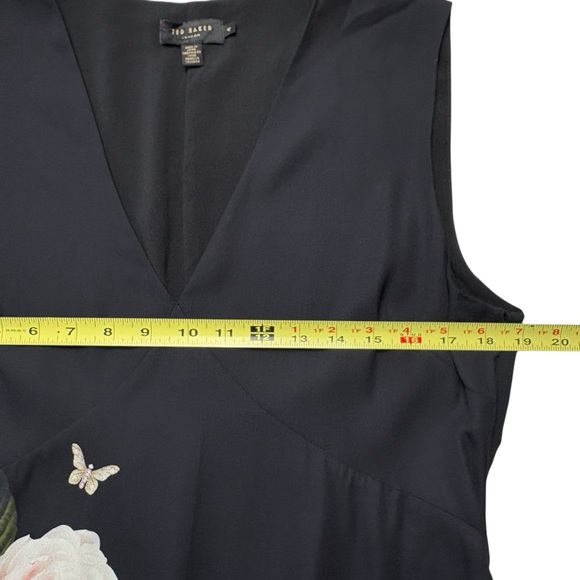 Ted Baker Ulna Magnificent Midi Dress Ted Size 4/US Size 10 Black Vibrant Floral - Picture 9 of 13